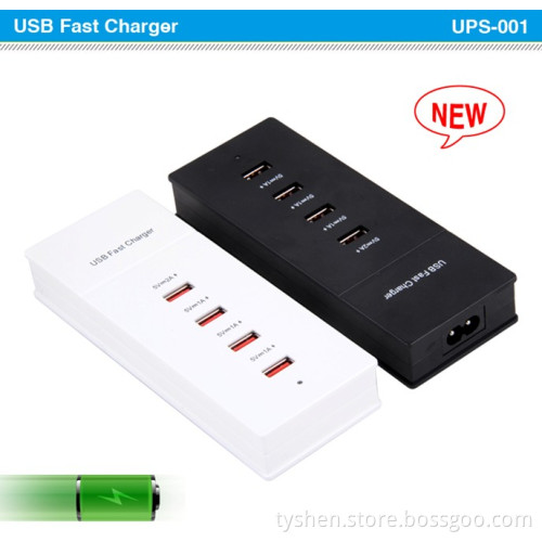 USB Fast Charger for iPad, iPhone, GPS, MP3 etc with Smart IC Inside (UPS-001A)